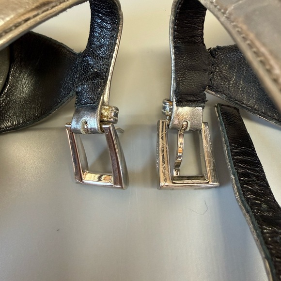 Prada Capretto Lamina Sandals Sz 6.5 37 - Picture 15 of 15